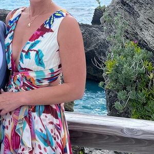 PATBO
Flora cutout ruffled printed georgette maxi dress - Size 2